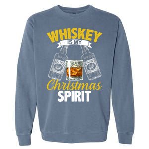 Whiskey Is My Christmas Spirit Garment-Dyed Sweatshirt