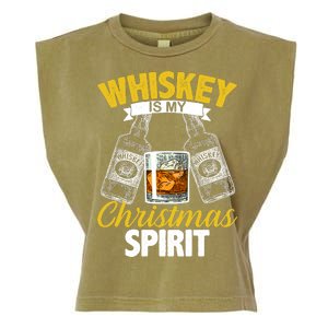 Whiskey Is My Christmas Spirit Garment-Dyed Women's Muscle Tee