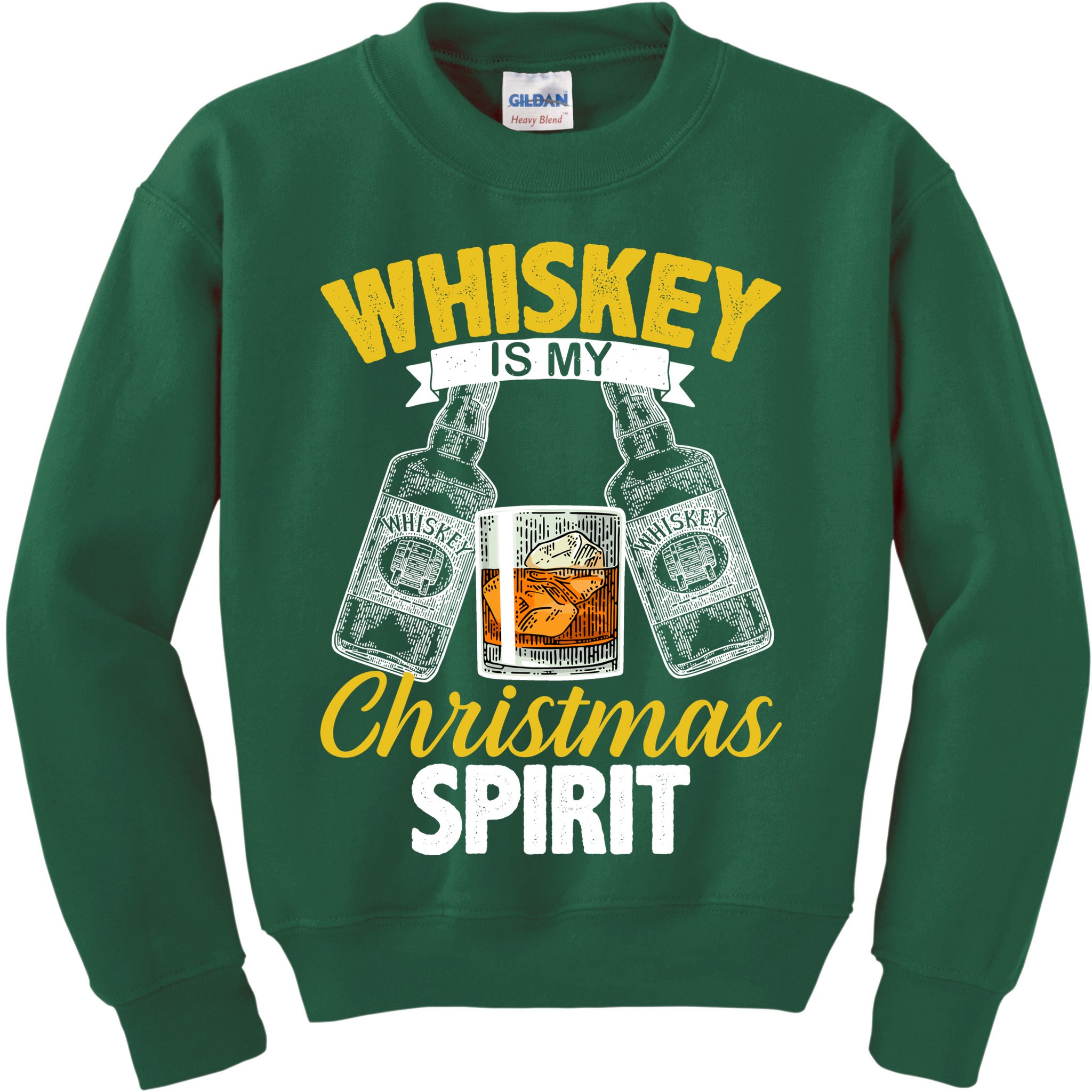 Whiskey Is My Christmas Spirit Kids Sweatshirt
