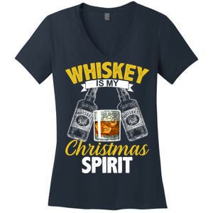 Whiskey Is My Christmas Spirit Women's V-Neck T-Shirt