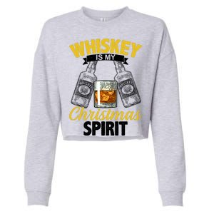 Whiskey Is My Christmas Spirit Cropped Pullover Crew