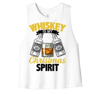 Whiskey Is My Christmas Spirit Women's Racerback Cropped Tank