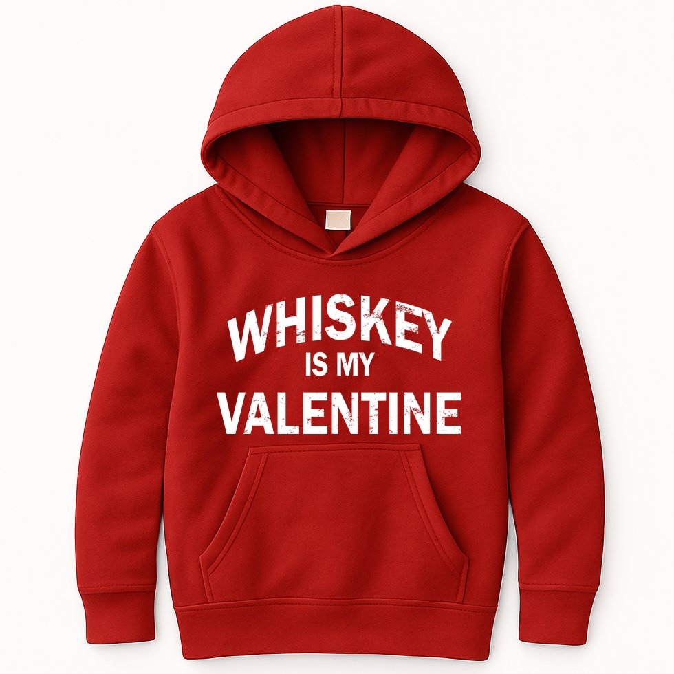Whiskey Is My Valentine Kids Hoodie