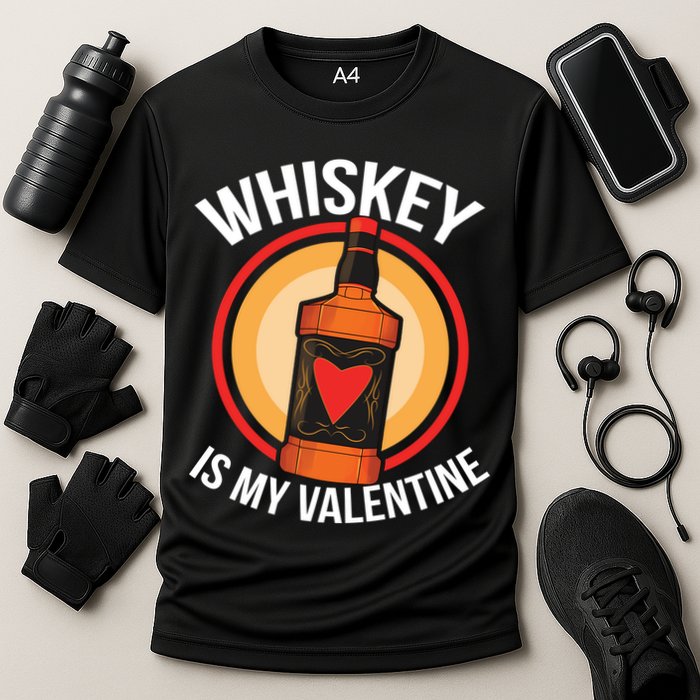 Whiskey is my Valentine Funny Valentine's Day Cooling Performance Crew T-Shirt