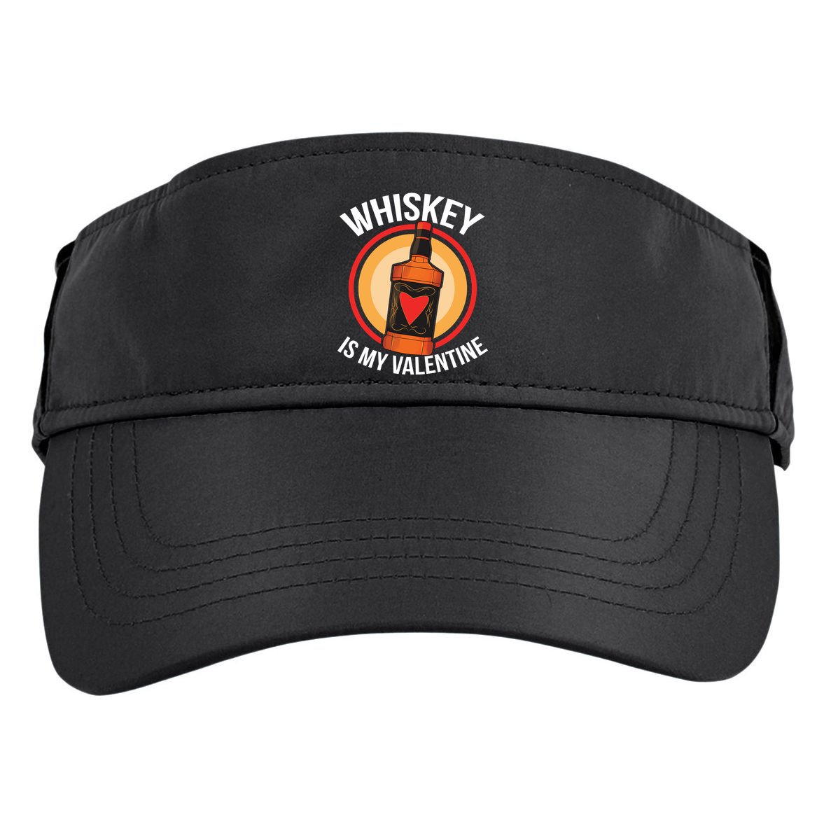 Whiskey is my Valentine Funny Valentine's Day Adult Drive Performance Visor