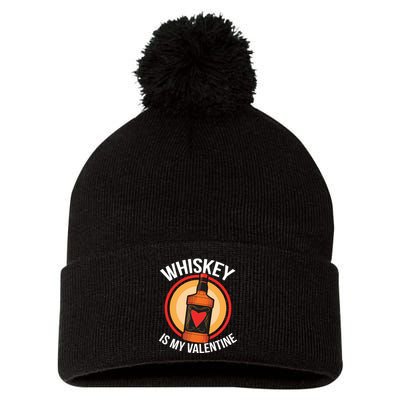 Whiskey is my Valentine Funny Valentine's Day Pom Pom 12in Knit Beanie