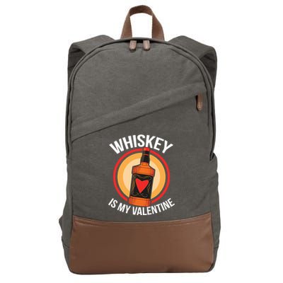 Whiskey is my Valentine Funny Valentine's Day Cotton Canvas Backpack