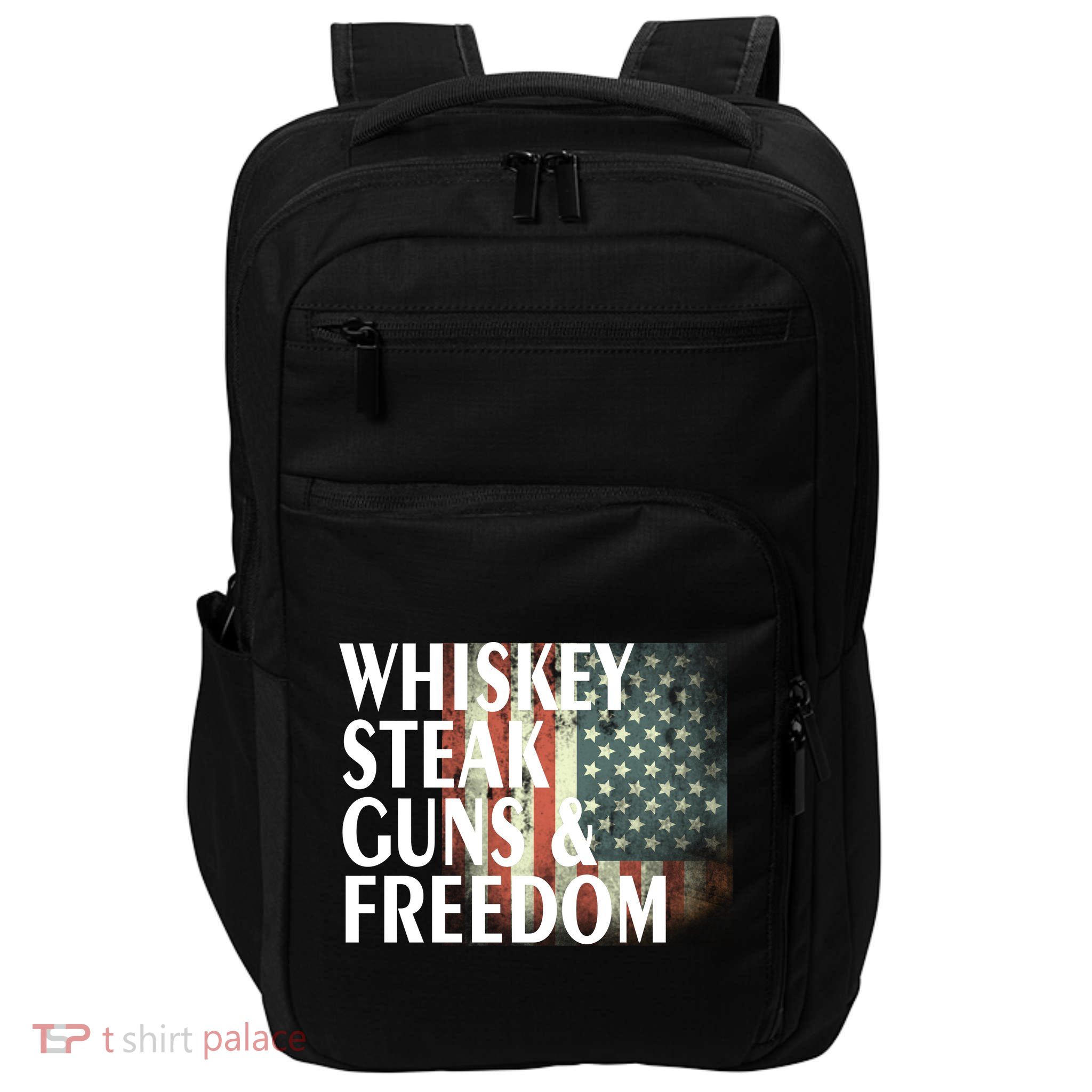 Whiskey Steak Guns And Freedom Impact Tech Backpack