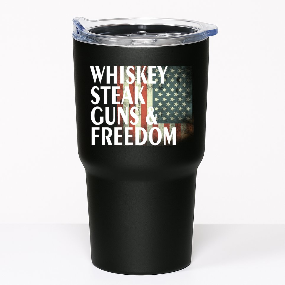 Whiskey Steak Guns And Freedom Tumbler