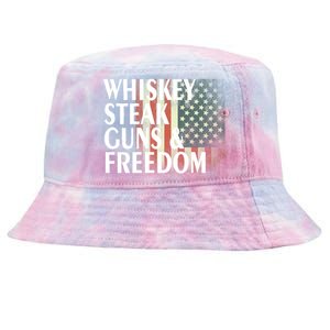 Whiskey Steak Guns And Freedom Tie-Dyed Bucket Hat