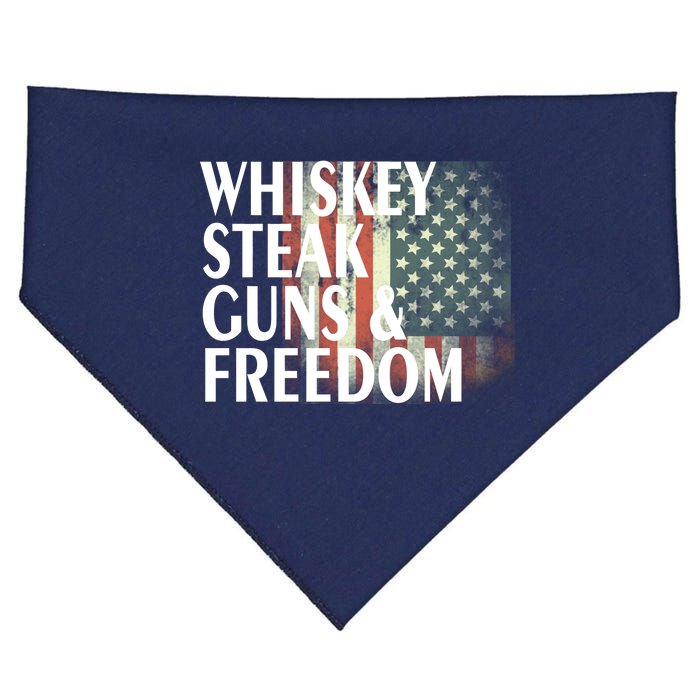 Whiskey Steak Guns And Freedom USA-Made Doggie Bandana