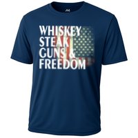 Whiskey Steak Guns And Freedom Cooling Performance Crew T-Shirt