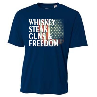 Whiskey Steak Guns And Freedom Cooling Performance Crew T-Shirt