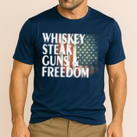 Whiskey Steak Guns And Freedom Cooling Performance Crew T-Shirt