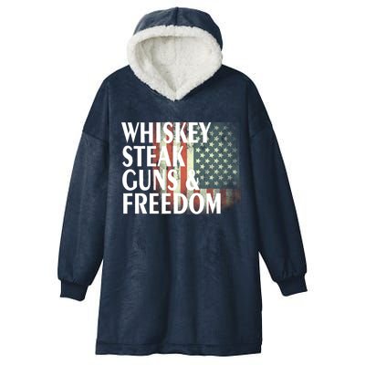 Whiskey Steak Guns And Freedom Hooded Wearable Blanket