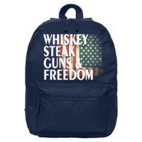 Whiskey Steak Guns And Freedom 16 in Basic Backpack