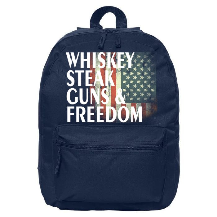 Whiskey Steak Guns And Freedom 16 in Basic Backpack