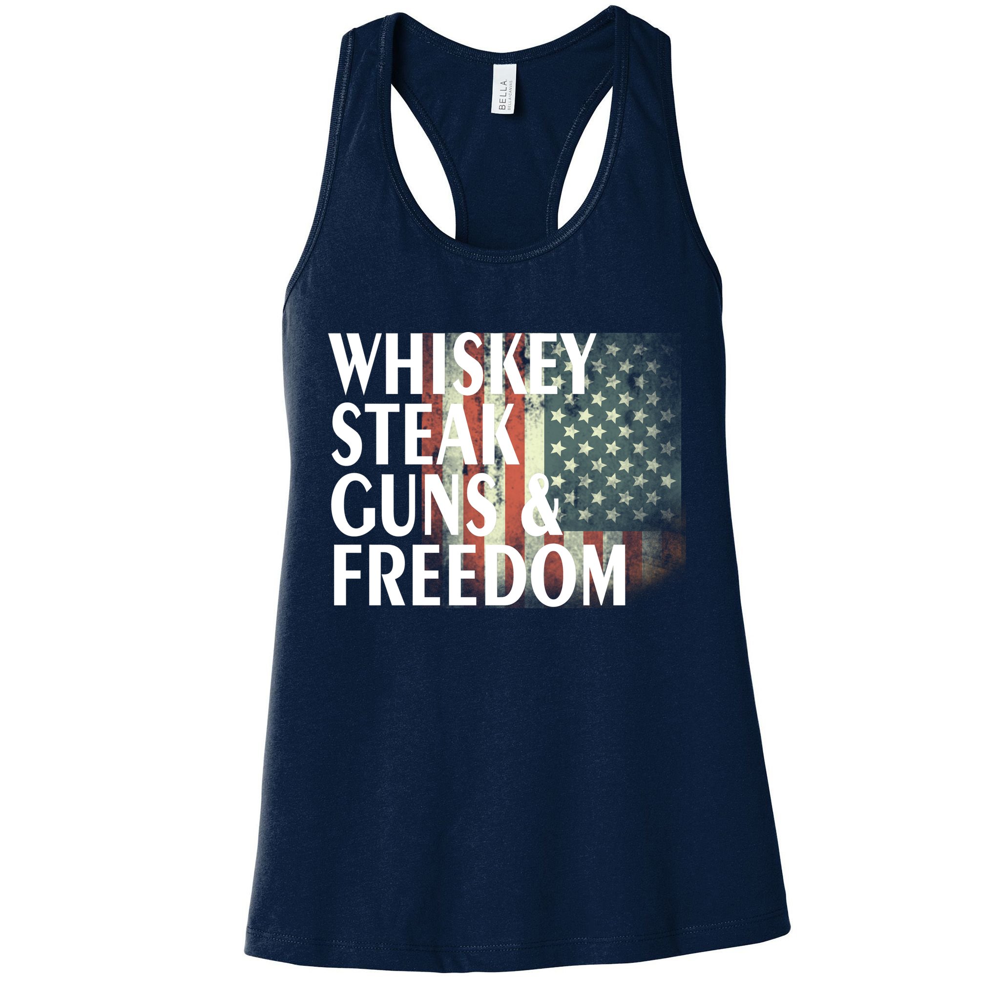 Whiskey Steak Guns And Freedom Womens Tank Top