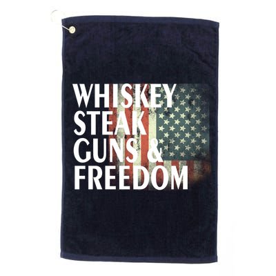 Whiskey Steak Guns And Freedom Golf Towel