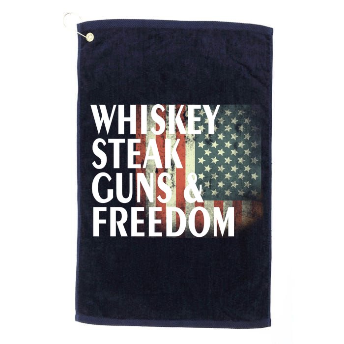 Whiskey Steak Guns And Freedom Golf Towel