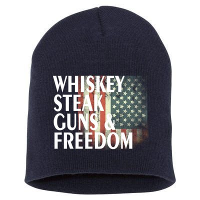 Whiskey Steak Guns And Freedom Short Acrylic Beanie
