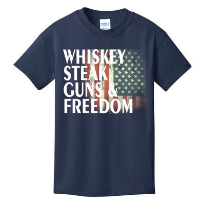 Whiskey Steak Guns And Freedom Kids T-Shirt