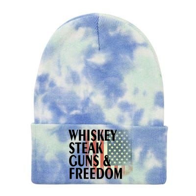 Whiskey Steak Guns And Freedom Tie Dye 12in Knit Beanie