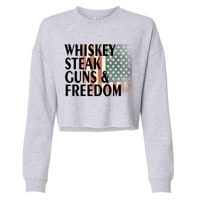 Whiskey Steak Guns And Freedom Cropped Pullover Crew