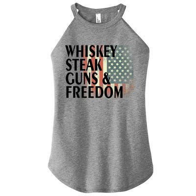 Whiskey Steak Guns And Freedom Women’s Perfect Tri Rocker Tank