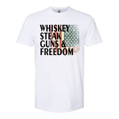 Whiskey Steak Guns And Freedom Softstyle® CVC T-Shirt