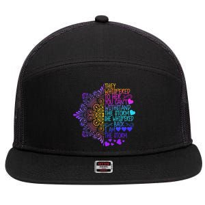 Whispered Back I Am The Storm Floral 7 Panel Mesh Trucker Snapback Hat