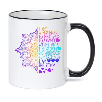 Whispered Back I Am The Storm Floral 11oz Black Color Changing Mug