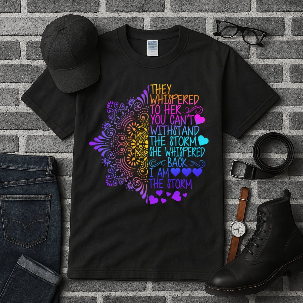 Whispered Back I Am The Storm Floral Tall T-Shirt