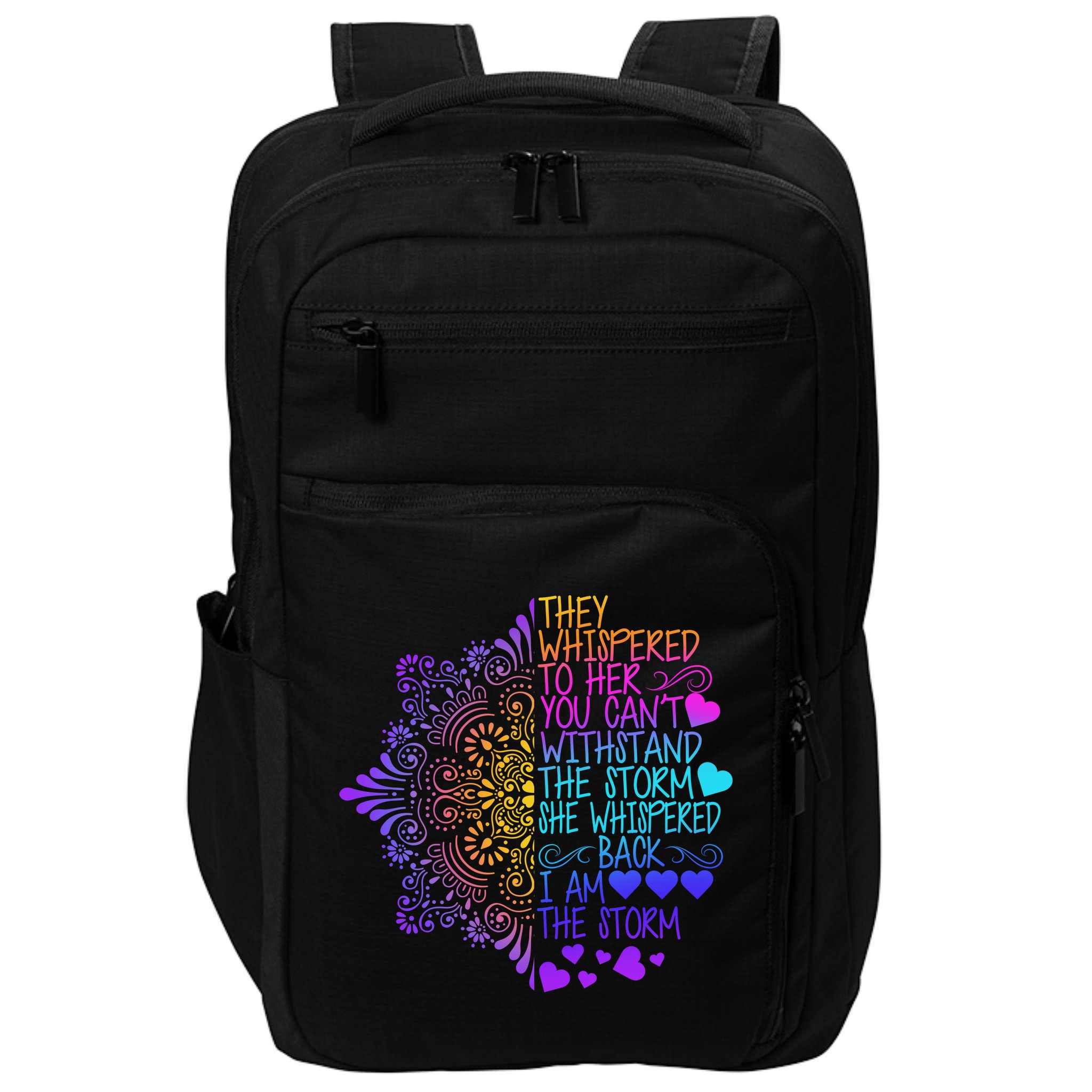 Whispered Back I Am The Storm Floral Impact Tech Backpack