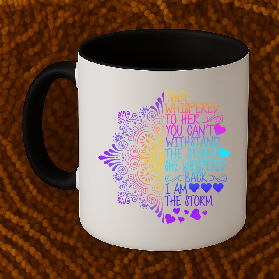 Whispered Back I Am The Storm Floral Mug
