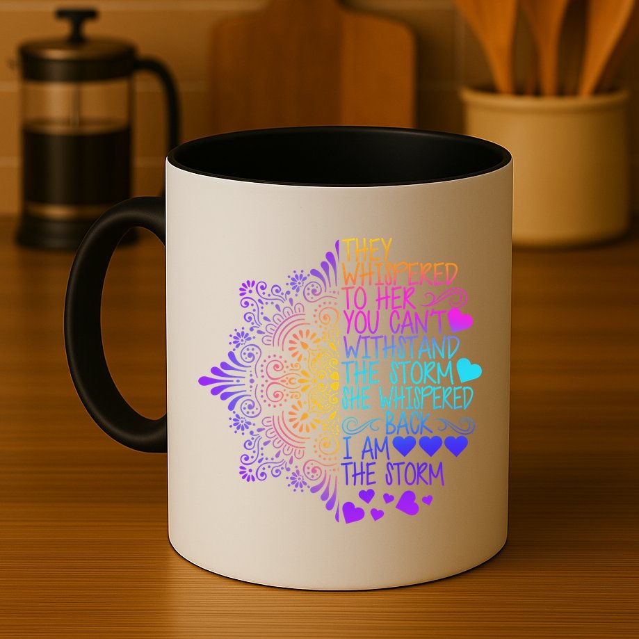 Whispered Back I Am The Storm Floral Mug