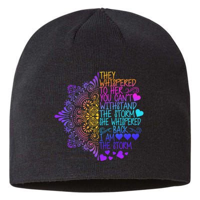 Whispered Back I Am The Storm Floral Sustainable Beanie