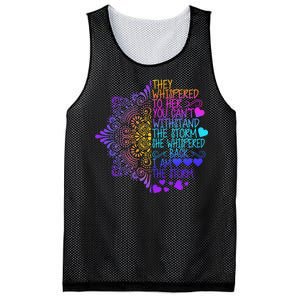 Whispered Back I Am The Storm Floral Mesh Reversible Basketball Jersey Tank