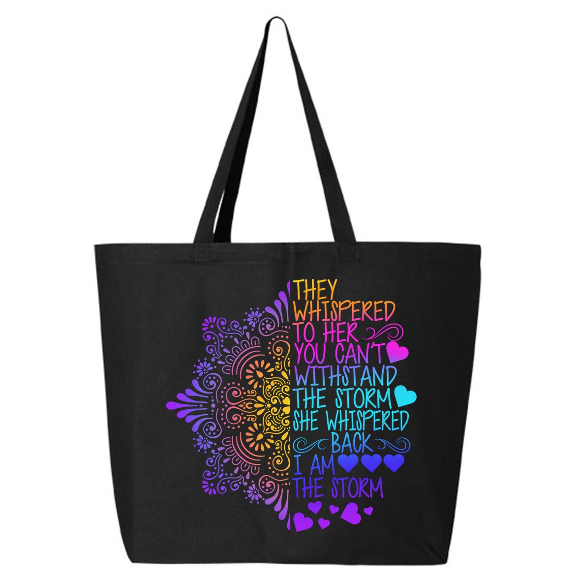 Whispered Back I Am The Storm Floral 25L Jumbo Tote