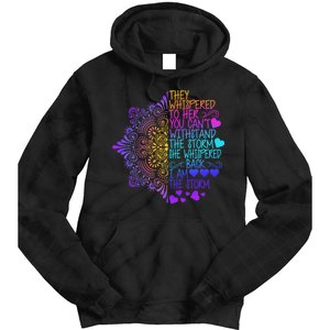 Whispered Back I Am The Storm Floral Tie Dye Hoodie