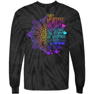 Whispered Back I Am The Storm Floral Tie-Dye Long Sleeve Shirt