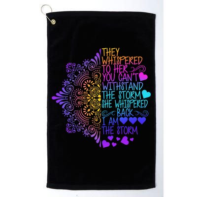 Whispered Back I Am The Storm Floral Golf Towel