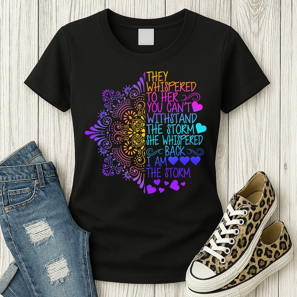 Whispered Back I Am The Storm Floral Womens T-Shirt