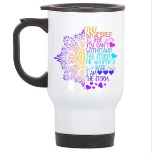 Whispered Back I Am The Storm Floral Stainless Steel Travel Mug