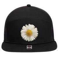 White Daisy 7 Panel Mesh Trucker Snapback Hat
