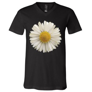 White Daisy V-Neck T-Shirt