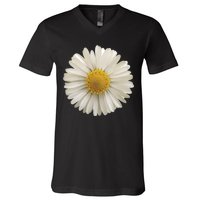 White Daisy V-Neck T-Shirt