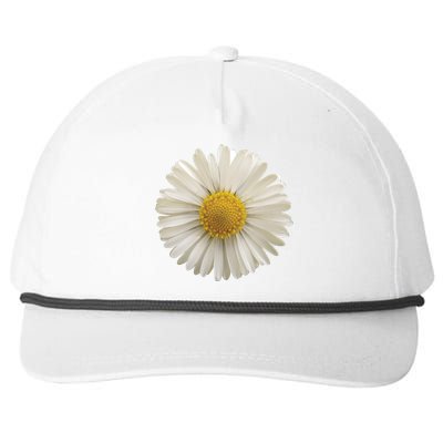 White Daisy Snapback Five-Panel Rope Hat