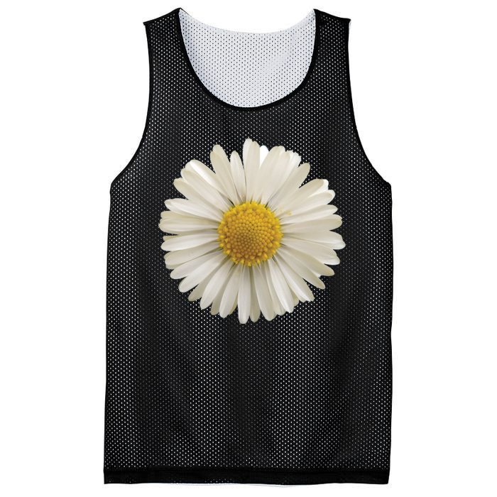 White Daisy Mesh Reversible Basketball Jersey Tank