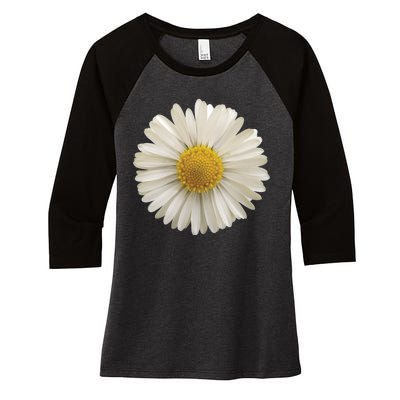 White Daisy Women's Tri-Blend 3/4-Sleeve Raglan Shirt